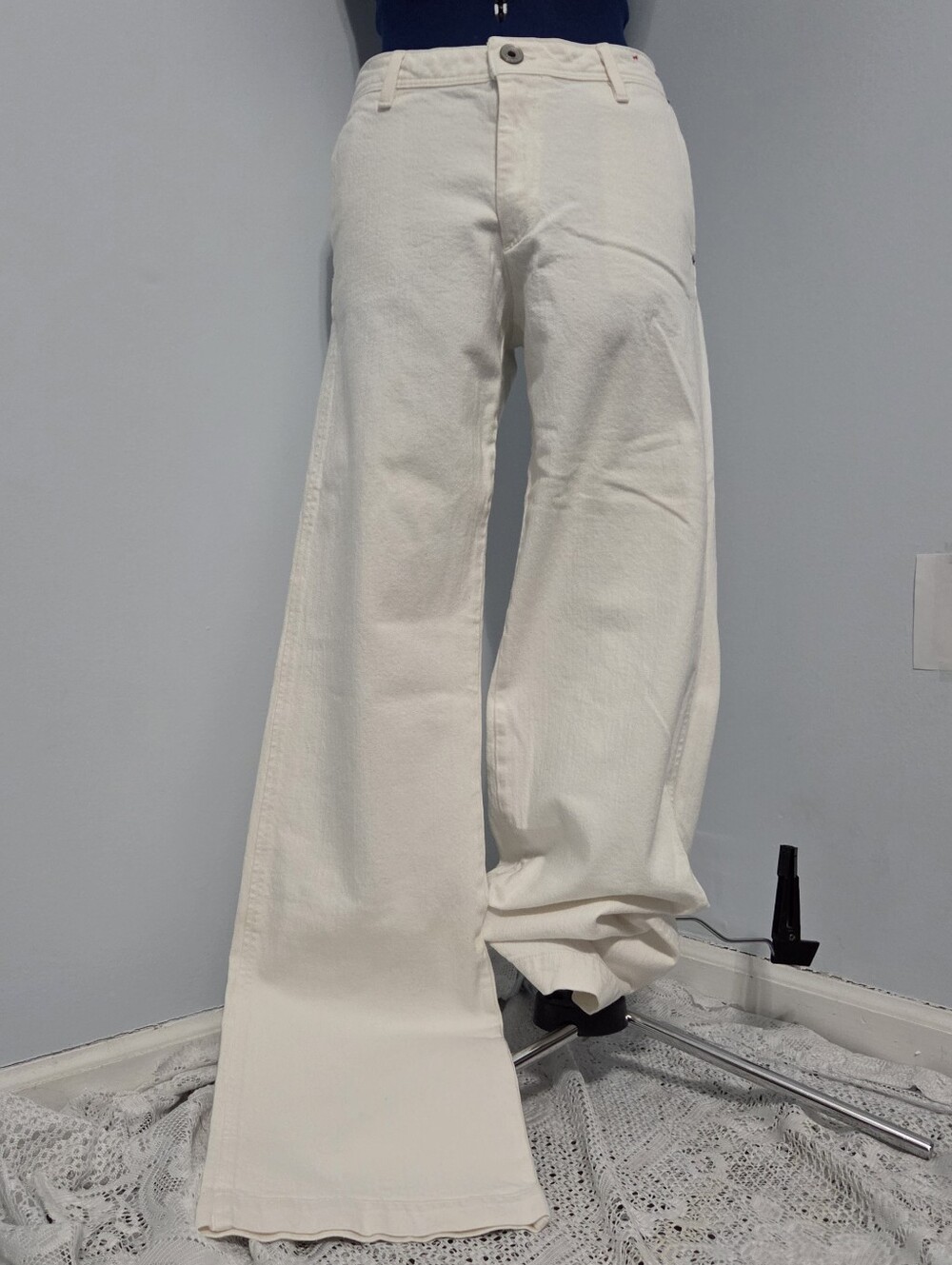 Off White Wide Leg Denim Trousers Size 32L